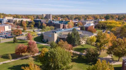 Aerial view of the SUNY Fredonia campus 