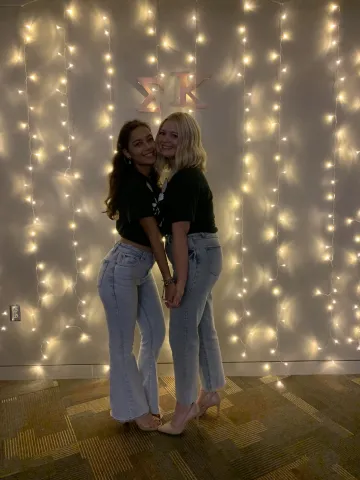 Me (left side) with sorority twin (right side).
