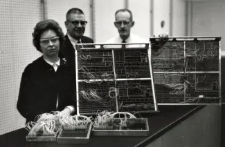 Looking inside an electronics lab in the mid-sixties